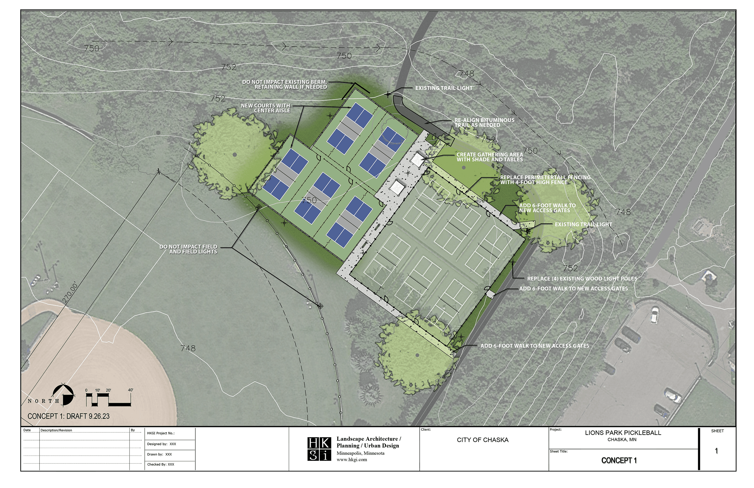 Lions Park Pickleball Concept Rendering