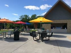 Concession stand and tables