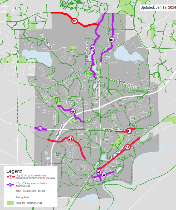 Top 10 Routes and Facilities Map
